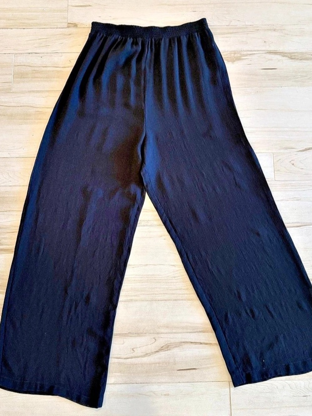 Laundry by Shelli Segal Sheer Wide Leg Pants in Black Size 10 Like New